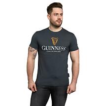 Irish T-Shirt | Guinness® Navy Distressed Harp Logo Tee Product Image