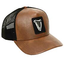 Irish Cap | Guinness® Brown Leather Trucker Cap Product Image