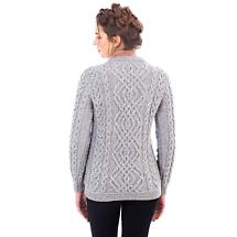 Alternate image for SALE | Irish Sweater | Aran Cable Knit Merino Wool Crew Ladies Sweater