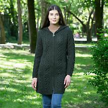 Alternate image for Irish Coat | Merino Wool Celtic Aran Knit Ladies Jacket