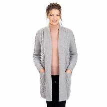 Alternate image for Irish Cardigan | Merino Wool Aran Knit Open Face Ladies Cardigan