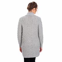 Alternate image for Irish Cardigan | Merino Wool Aran Knit Open Face Ladies Cardigan