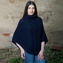 Alternate image for Irish Shawl | Merino Wool Aran Cable Stitch Ladies Poncho