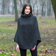 Alternate image for Irish Shawl | Merino Wool Aran Cable Stitch Ladies Poncho