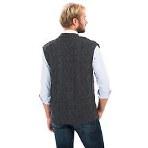 Alternate image for Irish Cardigan | Merino Wool Aran Knit Sleeveless Mens Cardigan