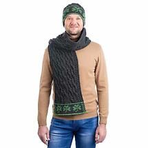 Irish Scarf | Aran Cable Knit Merino Wool Shamrock Mens Scarf Product Image