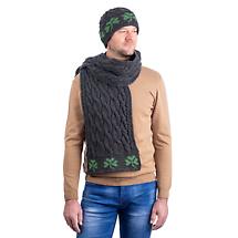 Alternate image for Irish Scarf | Merino Wool Cable Knit Shamrock Mens Scarf