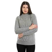 Alternate image for Irish Sweater | Merino Wool Turtle Neck Aran Ladies Sweater