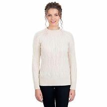 Irish Sweater | Crew Neck Aran Knit Ladies Sweater Product Image