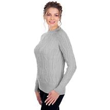 Alternate image for Irish Sweater | Crew Neck Aran Knit Ladies Sweater