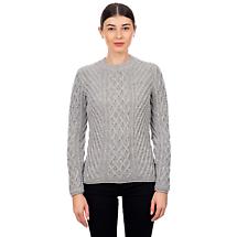 Alternate image for Irish Sweater | Aran Knit Tunic Ladies Sweater