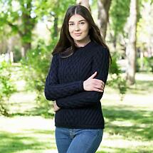 Alternate image for Irish Sweater | Aran Knit Tunic Ladies Sweater