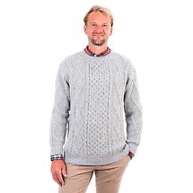 Irish Sweater | Aran Knit Crew Neck Mens Sweater Product Image