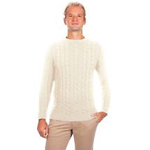 Alternate image for Irish Sweater | Cable Knit Crew Neck Mens Sweater