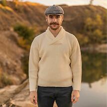 Alternate image for Irish Sweater | Shawl Collar Fisherman Mens Sweater