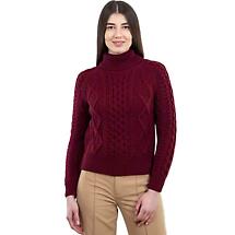 Alternate image for Irish Sweater | Cable Knit Turtle Neck Aran Sweater