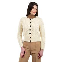 Irish Cardigan | Ladies Aran Cable Knit Button Cardigan Product Image