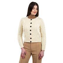 Alternate image for Irish Cardigan | Ladies Aran Cable Knit Button Cardigan