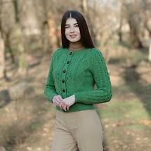 Alternate image for Irish Cardigan | Ladies Aran Cable Knit Button Cardigan