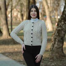 Irish Cardigan | Ladies Aran Cable Knit Button Cardigan Product Image