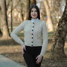 Alternate image for Irish Cardigan | Ladies Aran Cable Knit Button Cardigan