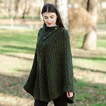 Alternate image for Irish Shawl | Ladies Cowl Neck Button Poncho