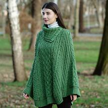 Alternate image for Irish Shawl | Ladies Cowl Neck Button Poncho