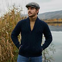 Alternate image for Irish Cardigan | Mens Aran Knit Zipper Cardigan