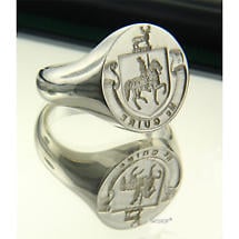Irish Rings - Sterling Silver Personalized Full Coat of Arms Ring and Wax Seal - Large Product Image