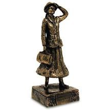 Rynhart Bronze Sculpture - Annie Moore, Ellis Island Sculpture by Jeanne Rynhart Product Image