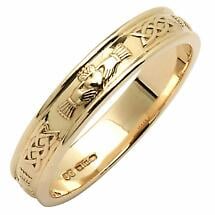 Irish Wedding Ring - Ladies Narrow Corrib Claddagh Wedding Band Product Image
