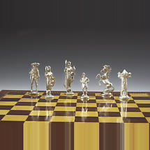 Alternate image for Irish Pewter Celtic Chess Set & Wooden Board