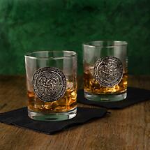 Alternate image for Irish Pewter Celtic Whiskey Glasses - Set of 2