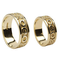 Alternate image for Irish Rings - Yellow Gold Gra Go Deo 'Love Forever' Wedding Band Set