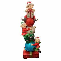 Irish Christmas | Elves Stacking Gifts Figurine Product Image