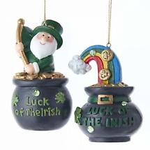 Irish Christmas | Luck of The Irish Christmas Ornament Set of 2 Product Image