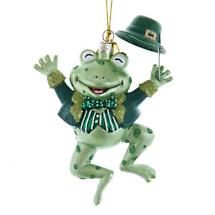Irish Christmas | Happy Dancing Frog Glass Ornament Product Image