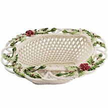 Belleek Pottery | Irish Living Winter Flowers Basket Product Image