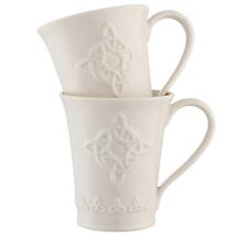 Alternate image for Celtic Trinity Knot Mugs Set of 2 | Belleek Irish Pottery