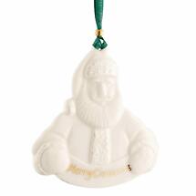 Irish Christmas | Belleek Pottery Merry Santa Claus Ornament Product Image