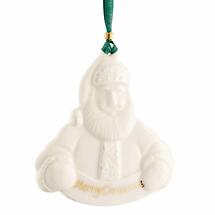 Alternate image for Irish Christmas | Belleek Pottery Merry Santa Claus Ornament