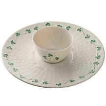 Belleek Pottery | Irish Shamrock Chip & Dip Set Product Image