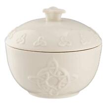 Belleek Pottery | Irish Trinity Knot Covered Sugar Bowl Product Image