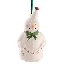 Alternate image for Irish Christmas | Belleek Pottery Party Snowman Ornament