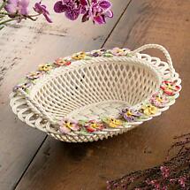 Alternate image for Belleek Pottery | Pansy Oval Basket