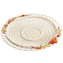 Belleek Pottery | Fall Thanksgiving Basketweave Plate Product Image