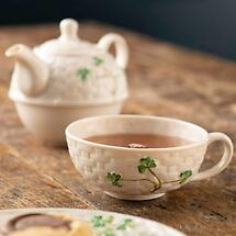 Alternate image for Belleek Pottery | Irish Shamrock Tea for One Teapot and Mug