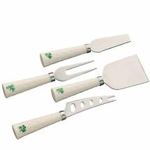 Belleek Pottery | Irish Shamrock Cheese Knife Set of 4 Product Image