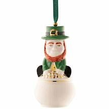 Irish Christmas | Belleek Leprechaun Pot of Gold Annual Hanging Ornament Product Image