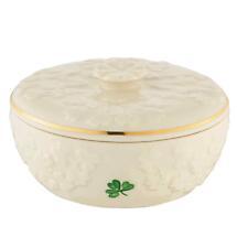 Belleek Pottery | Field of Shamrocks Irish Trinket Box Product Image